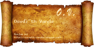 Osváth Vanda névjegykártya